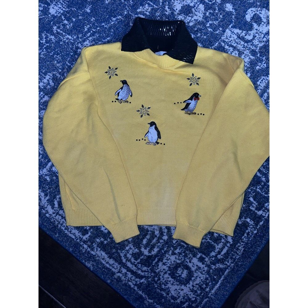 MINDY M Vintage Penguin Sweater 70's/80's, Made in the USA Medium